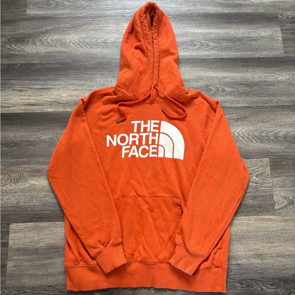 The North Face Women's Orange Hoodie with White Logo